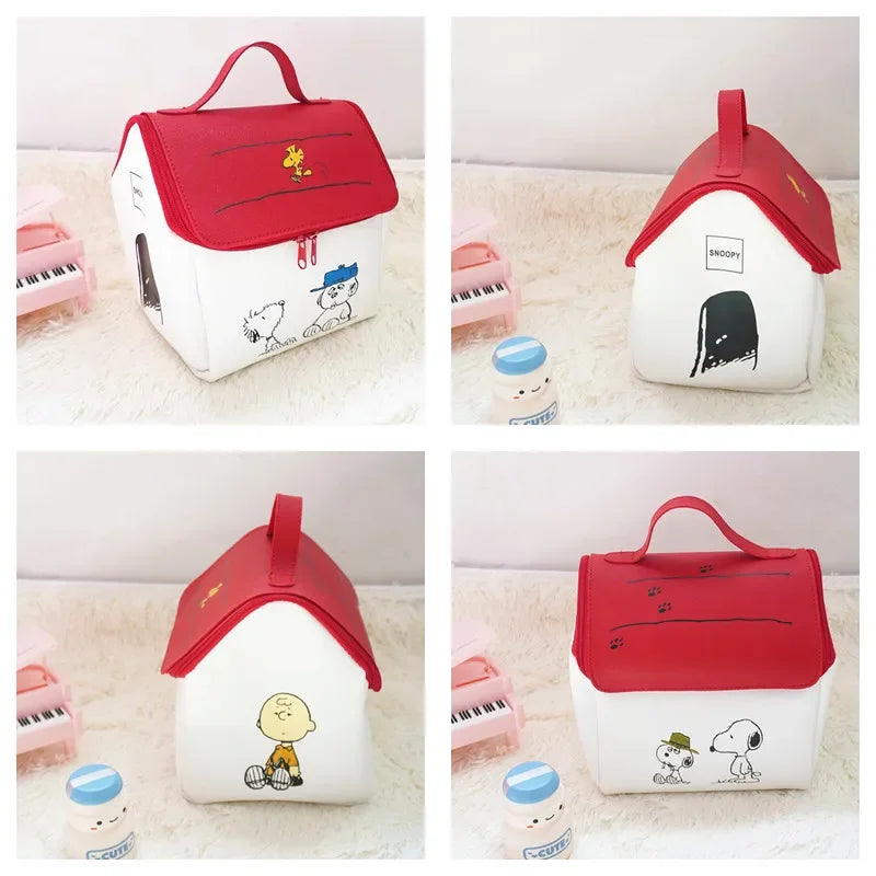 Snoopy Backpack Cosmetic Bag Cartoon House Car Shape Storage