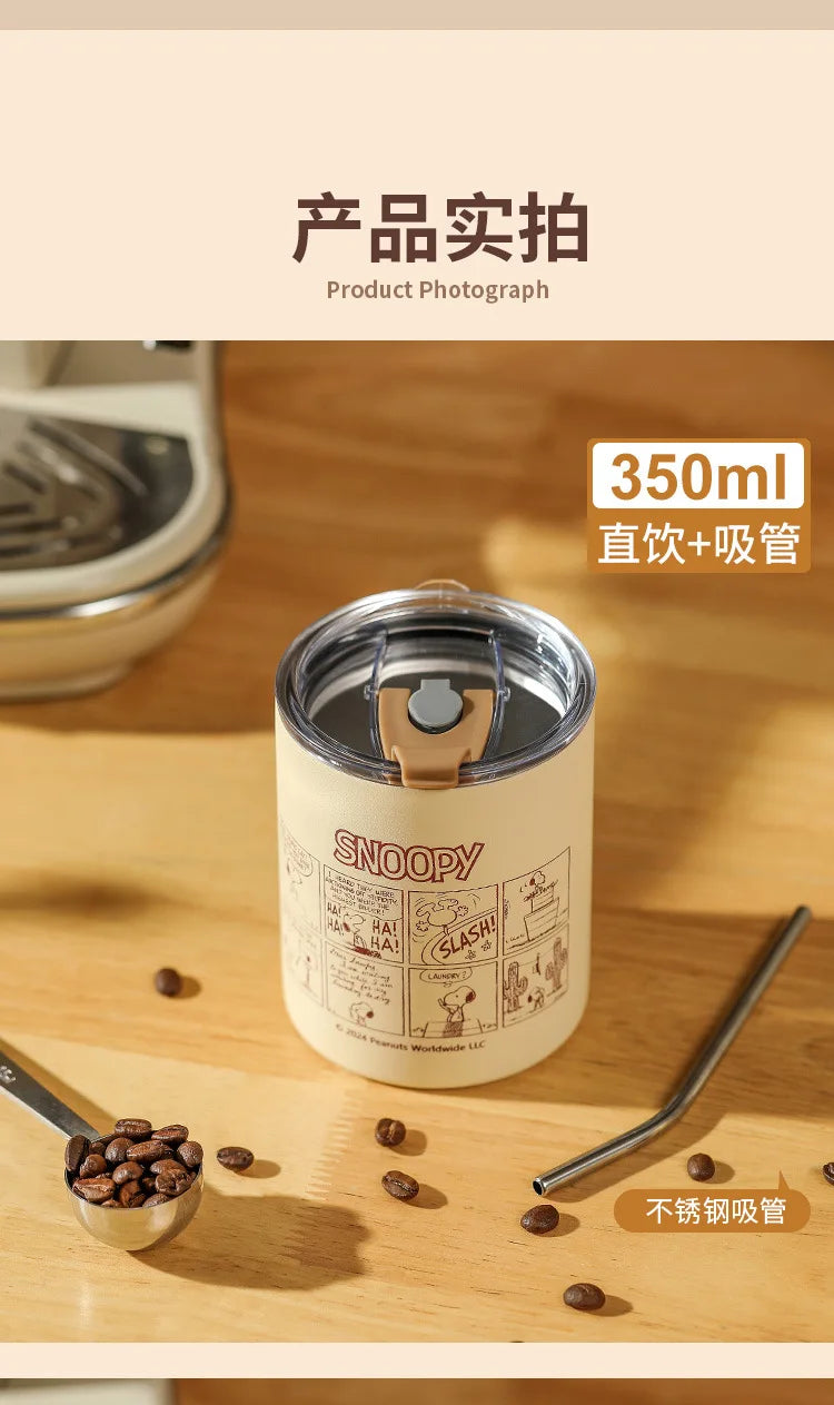 350ml Thermos Cup Stainless Steel Portable Office Snoopy Cup
