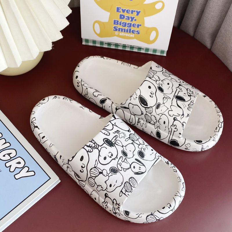 Women Platform Slippers Non Slip Indoor Snoopy Slippers