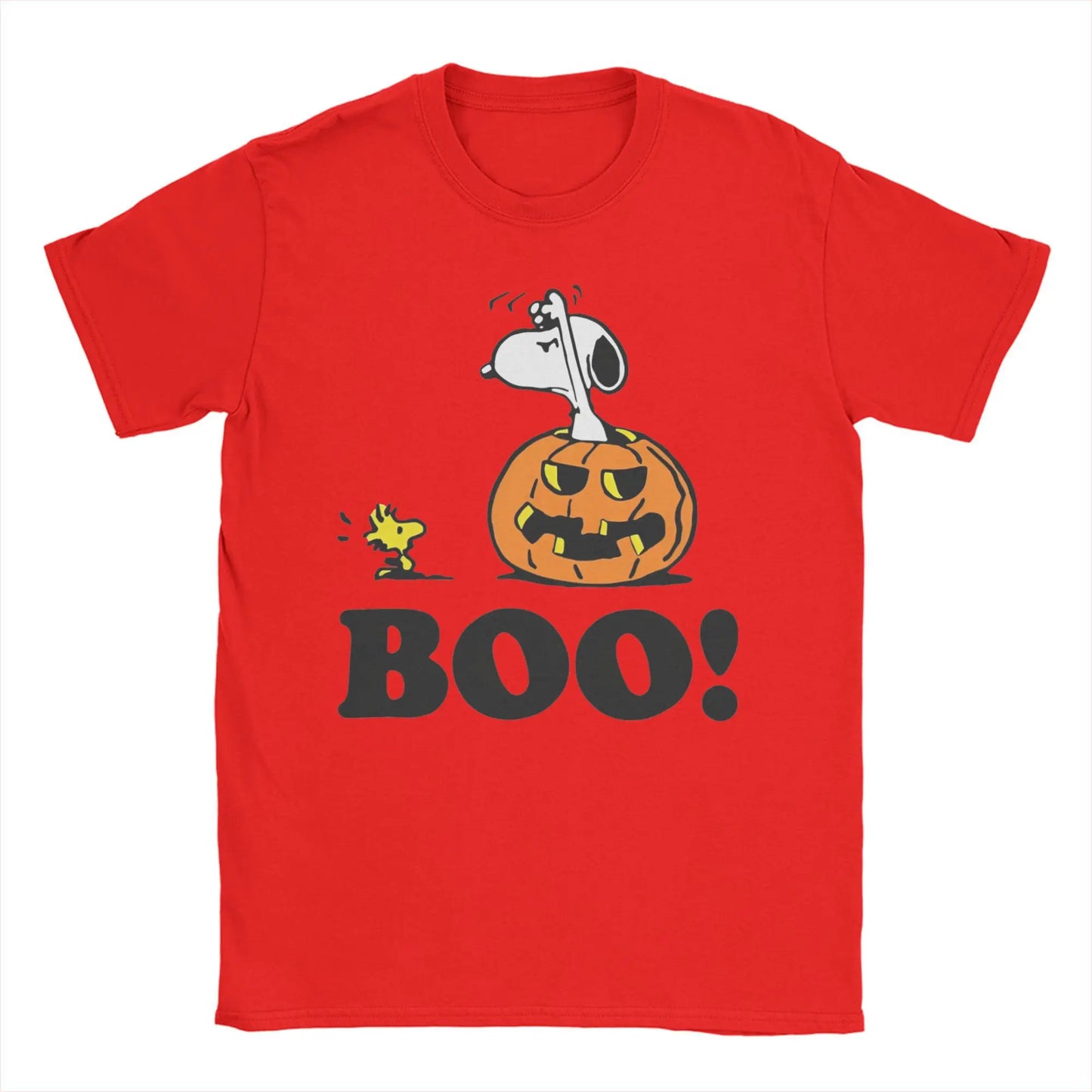 Halloween Pumpkin "Boo!" Graphic Cotton Tee Unisex Snoopy Shirt