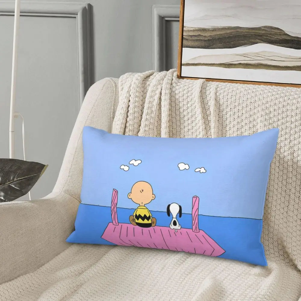 Cute Pillowcase 18in Square Red Snoopy Pillow