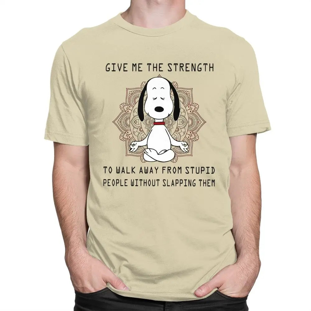 Men Snoopy Cartoon T Shirt 100 Percent Cotton Snoopy Shirt