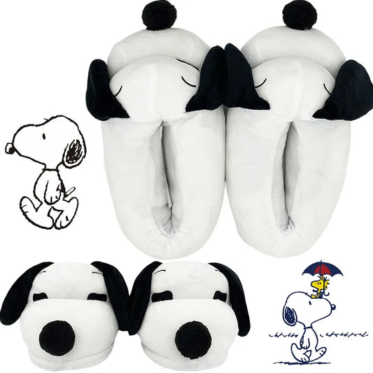 Comfy Winter Plush Slippers Cotton Snoopy Shoes