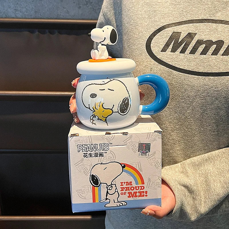 2025 New Ceramic Mug With Straw Snoopy Cup
