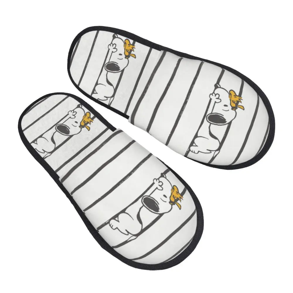 Memory Foam Pattern Slippers Faux Fur Snoopy Slippers