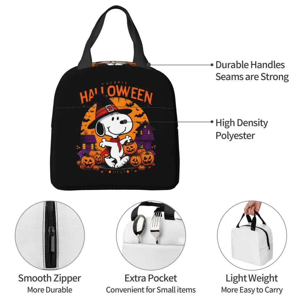 Snoopy Backpack Halloween Insulated Lunch Bag 22x20x13cm