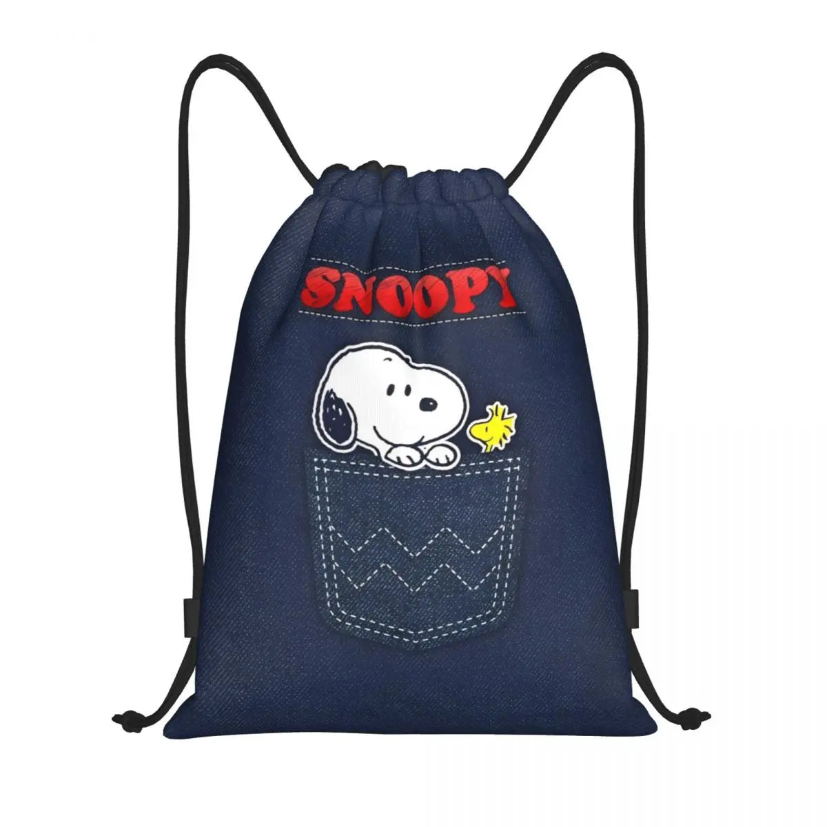 Snoopy Backpack Drawstring Sack Christmas Polyester