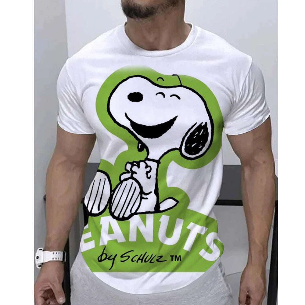 Joe Cool Print Breathable Round Neck Snoopy Shirt
