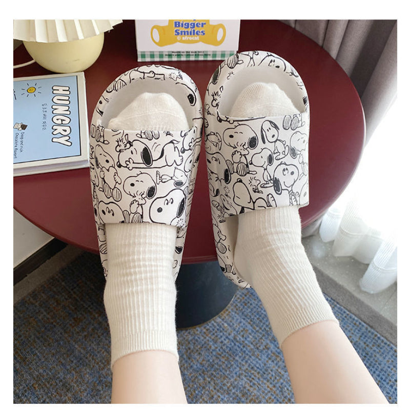 Women Platform Slippers Non Slip Indoor Snoopy Slippers