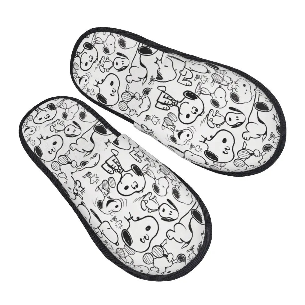 Custom Print Slippers Cartoon Memory Foam Cozy Snoopy Shoes