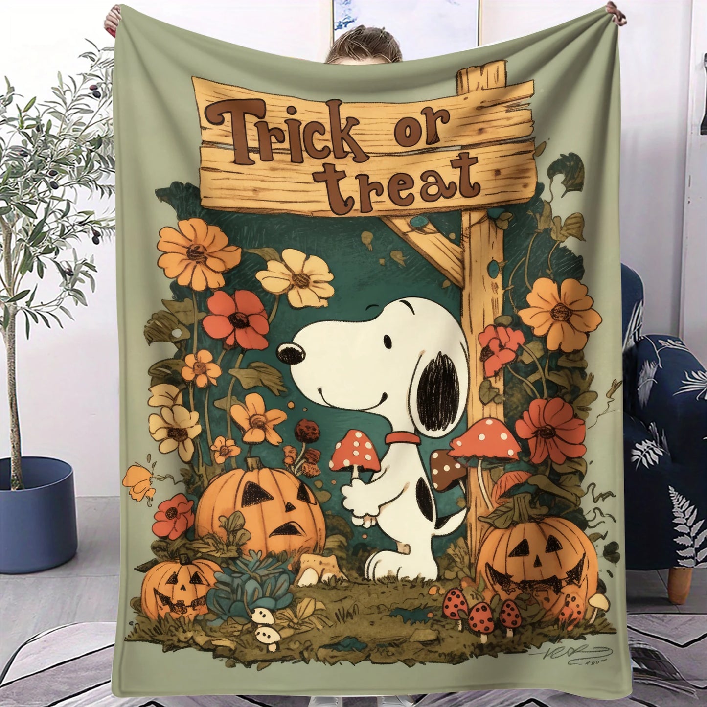 Halloween Snoopy Flannel Blanket HMT11 Snoopy Blanket