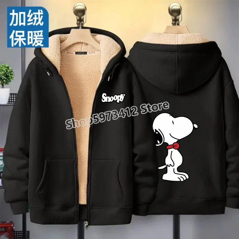 Women Zip Cartoon Sweatshirt Snoopy Hoodie