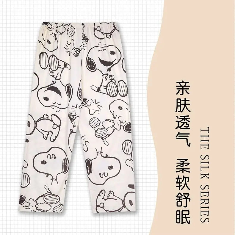 Snoopy Pajama Pants Wide Leg Snoopy Pyjama