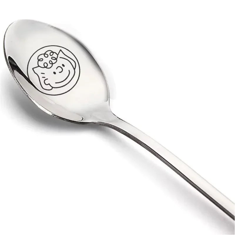 Snoopy Spoon Stainless Steel Baby Cutlery Dessert Cake Ice Cream Cute Cartoon Anime Creative Spoons Kids Birthday party Gift