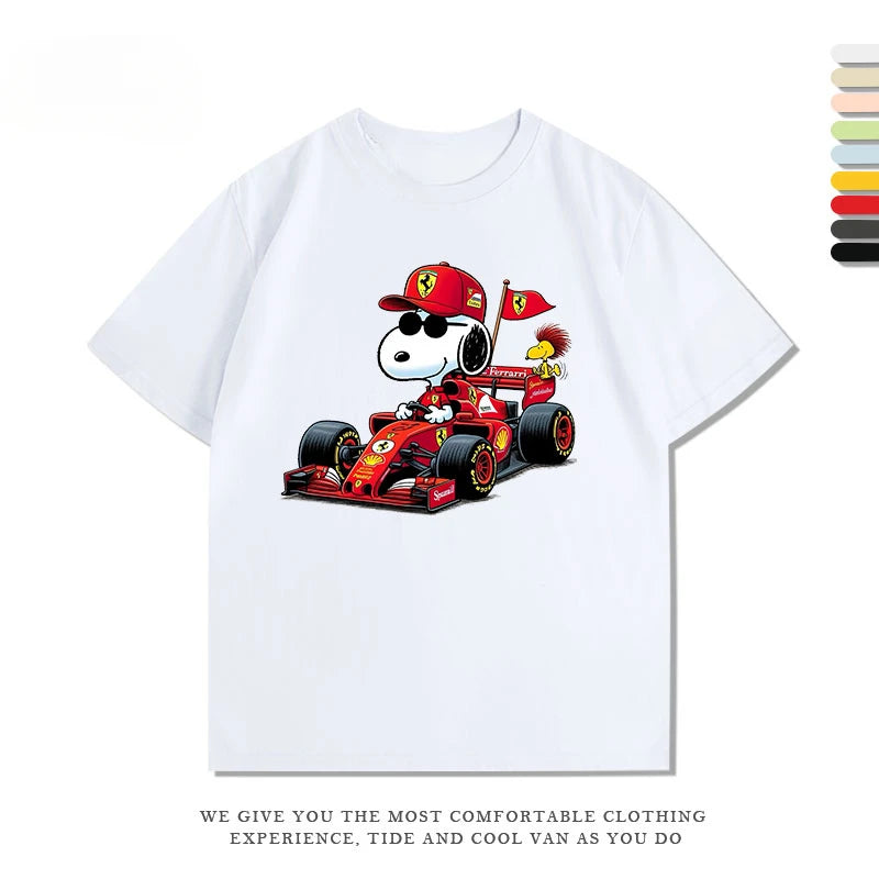 Disney Snoopy F1 Racing Womens T Shirt Snoopy Shirt