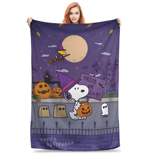 Halloween Pumpkin Cartoon Throw Blanket 50x60 Snoopy Blanket