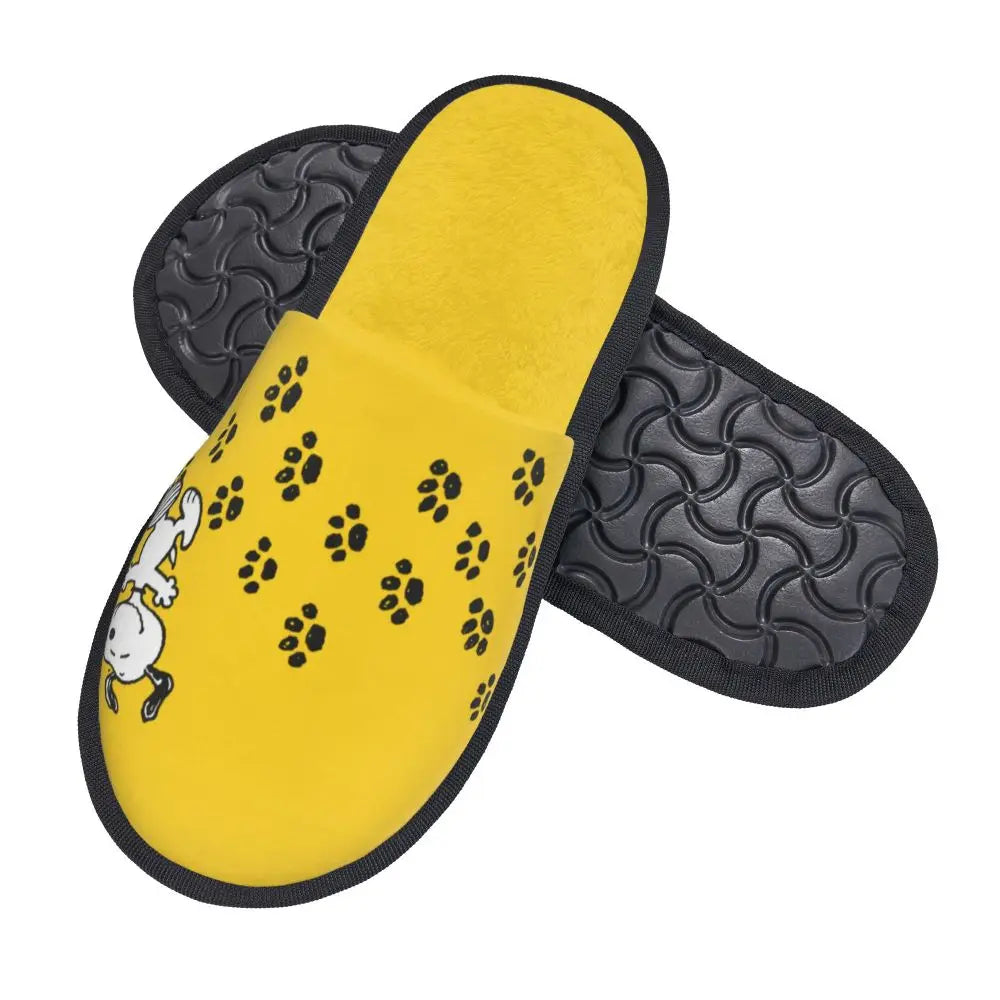 Custom Print Slippers Cartoon Memory Foam Cozy Snoopy Shoes