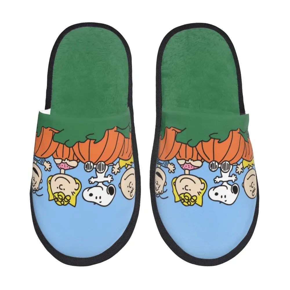 Custom Print Slippers Cartoon Memory Foam Cozy Snoopy Shoes
