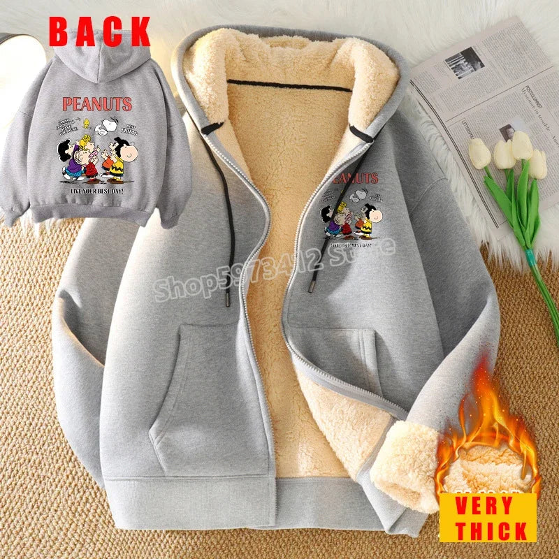 Zip Up Warm Cozy Snoopy Hoodie