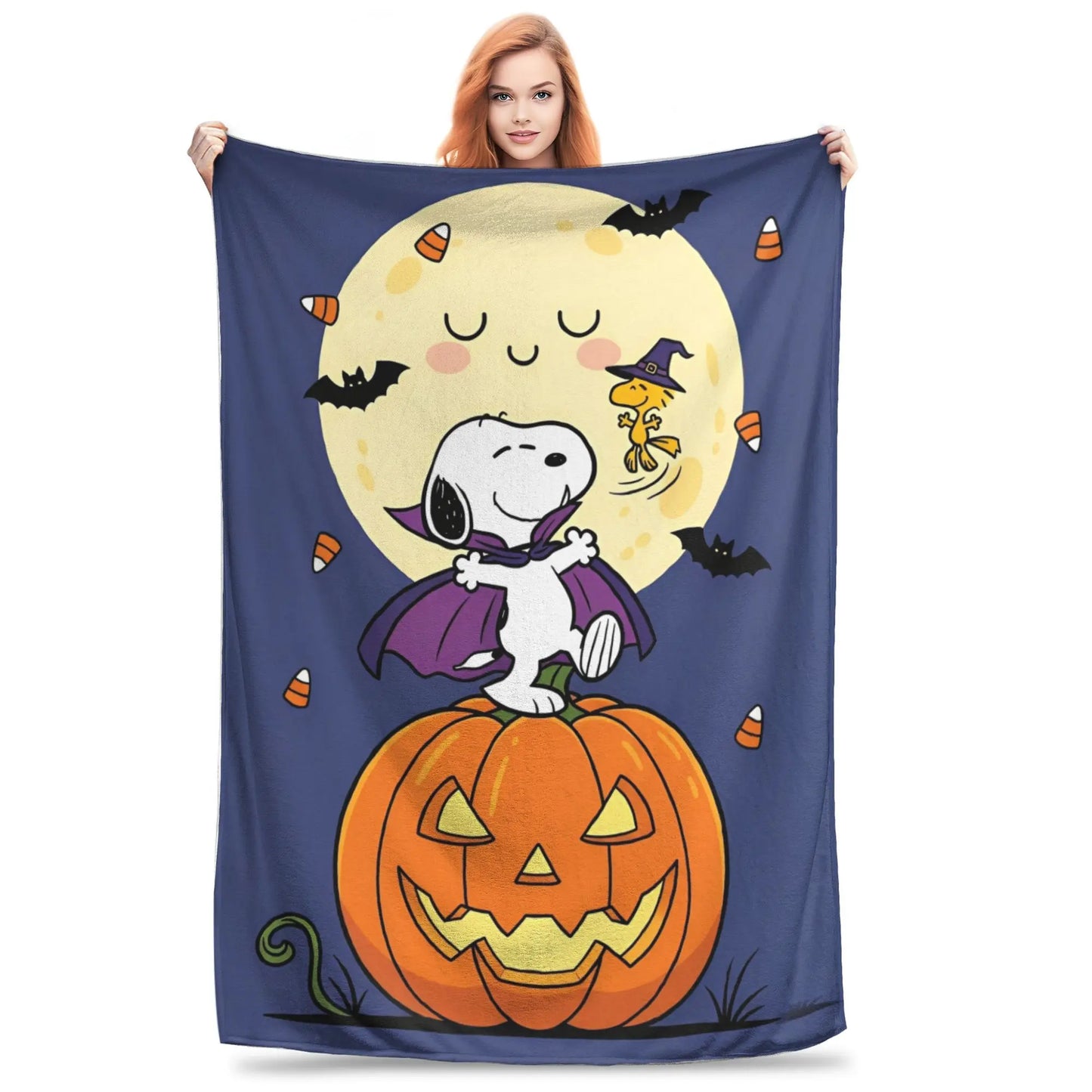 Halloween Pumpkin Cartoon Throw Blanket 50x60 Snoopy Blanket
