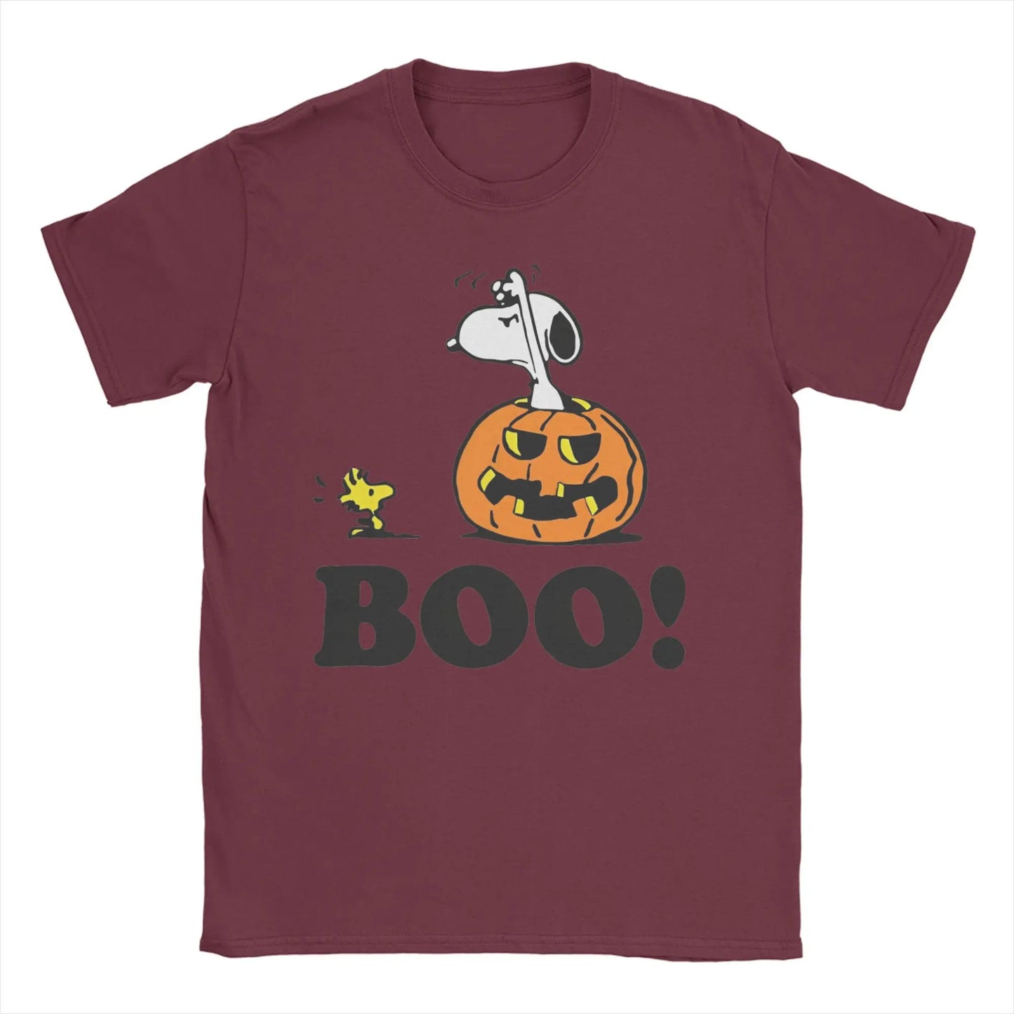 Halloween Pumpkin "Boo!" Graphic Cotton Tee Unisex Snoopy Shirt