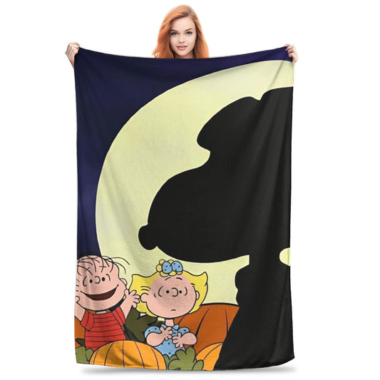 Snoopy Cartoon Halloween Throw 50x60 Plush Snoopy Blanket