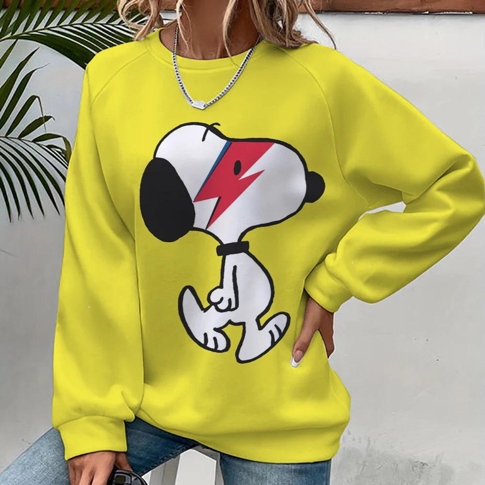 Cartoon Print Sweatshirt Crewneck Snoopy Hoodie