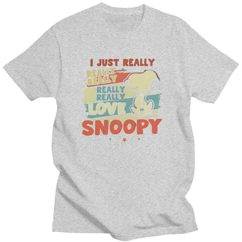 Custom Cute Cartoon Tee For Men Cotton Snoopy Shirt