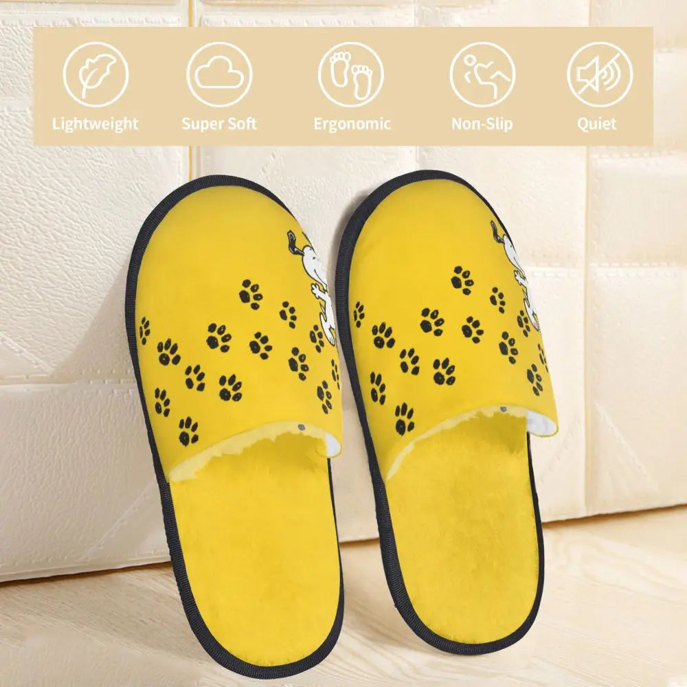 Memory Foam Pattern Slippers Faux Fur Snoopy Slippers