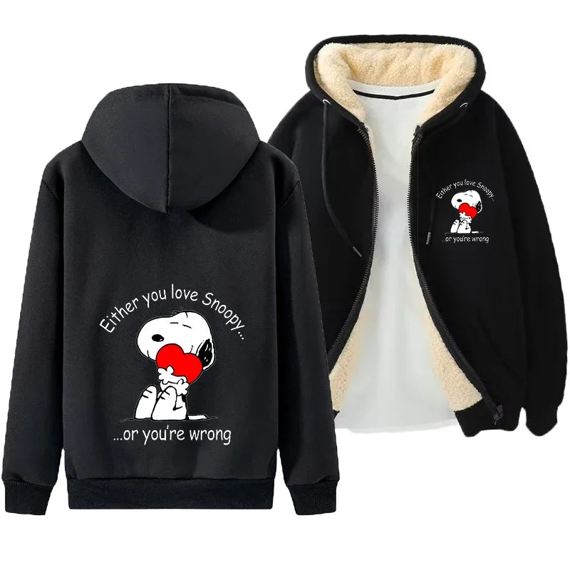 Zip Up Warm Cozy Snoopy Hoodie