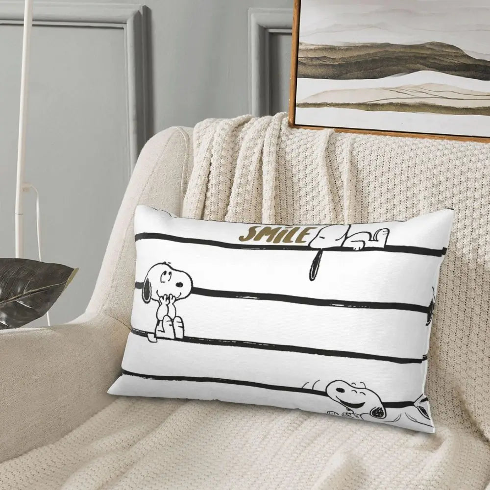 Cute Pillowcase 18in Square Red Snoopy Pillow