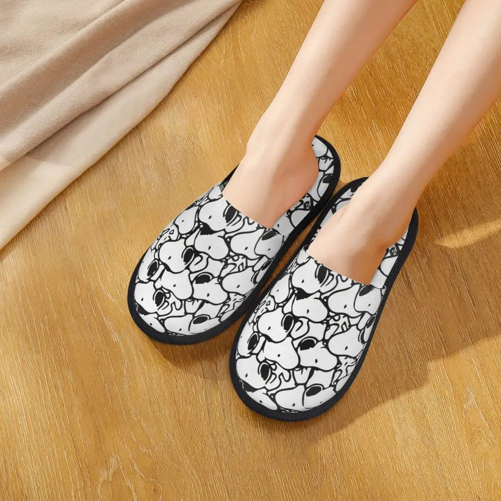 Memory Foam Pattern Slippers Faux Fur Snoopy Slippers