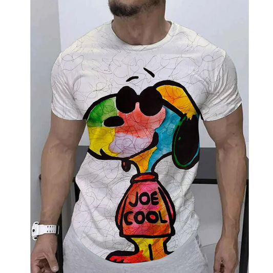 Colorful Printed Snoopy Oversized Short Sleeve Snoopy Shirt