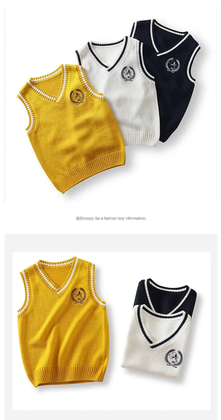 Snoopy Cartoon Student Vest Knit Snoopy Stuffed Sweatshirt