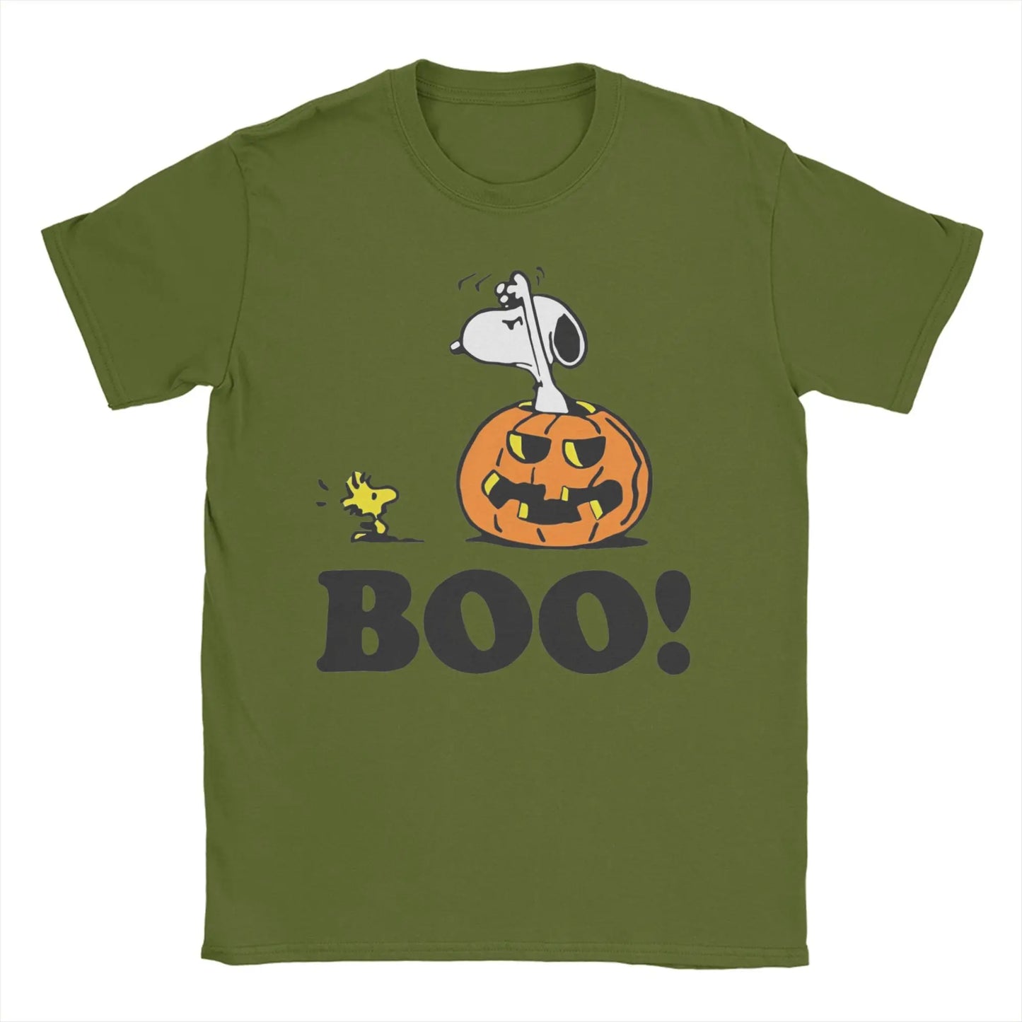 Halloween Pumpkin "Boo!" Graphic Cotton Tee Unisex Snoopy Shirt