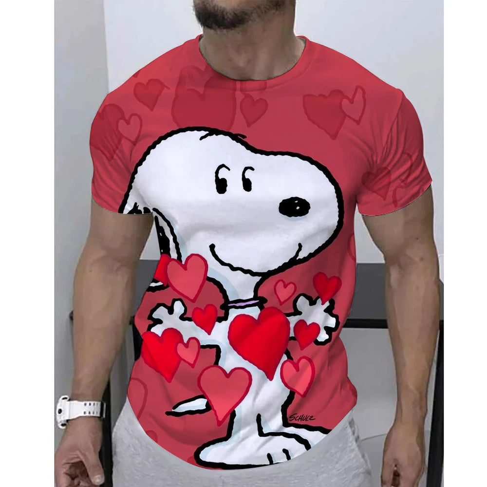 Colorful Printed Snoopy Oversized Short Sleeve Snoopy Shirt