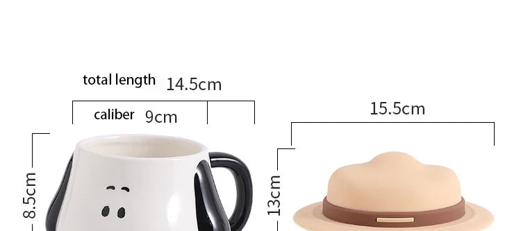 500ml Straw Hat Ceramic Mug Snoopy Cup