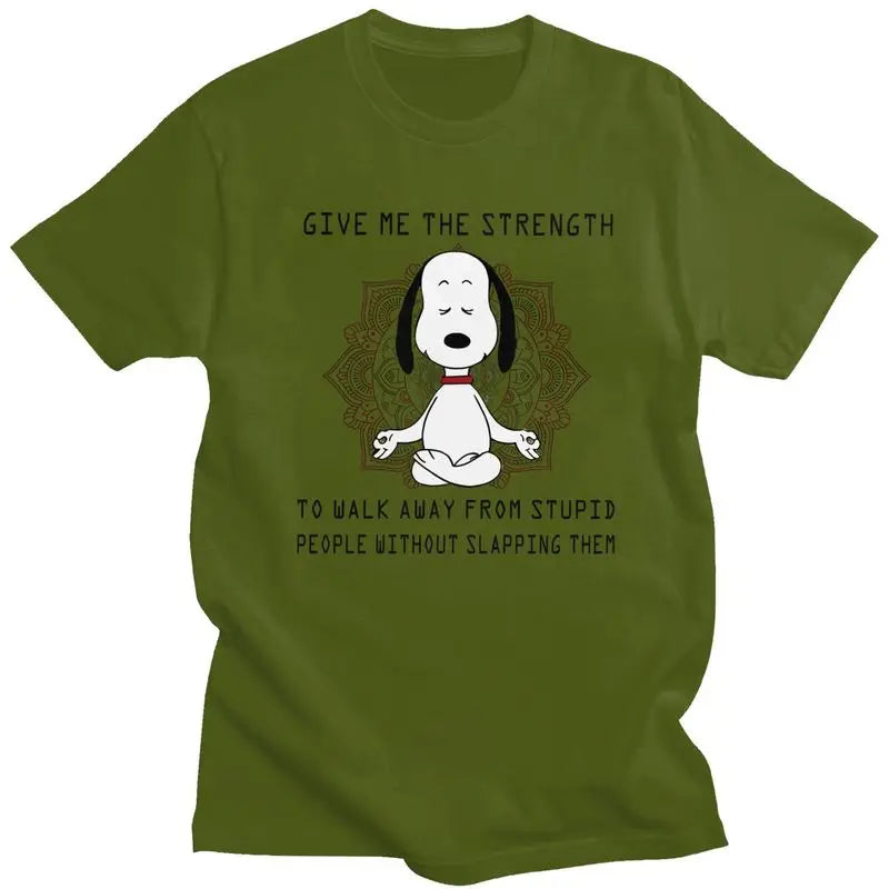 Men Snoopy Cartoon T Shirt 100 Percent Cotton Snoopy Shirt