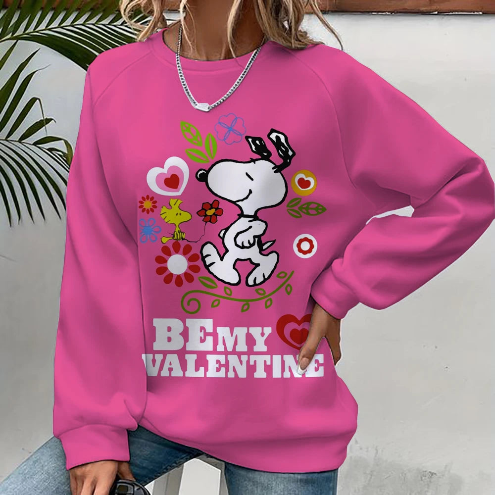 Cartoon Print Sweatshirt Crewneck Snoopy Hoodie