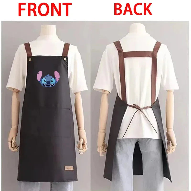 Snoopys Kitchen Apron Waterproof Ladies Men Home Apron Wipeable Oil Resistant Baking Barbecue Restaurant Cafe Aprons Kawaii Gift