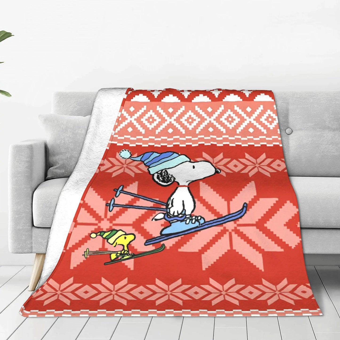 Cute Cartoon Snoopy Coral Fleece Lightweight Snoopy Blanket