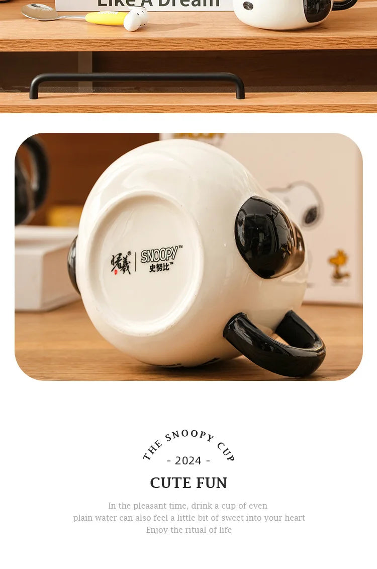 500ml Straw Hat Ceramic Mug Snoopy Cup