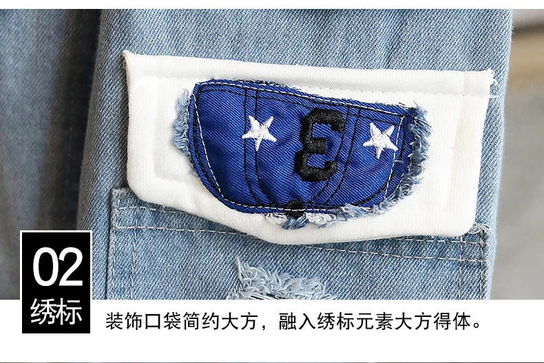 Denim Hooded Jacket Drawstring Retro Jean Snoopy Hoodie