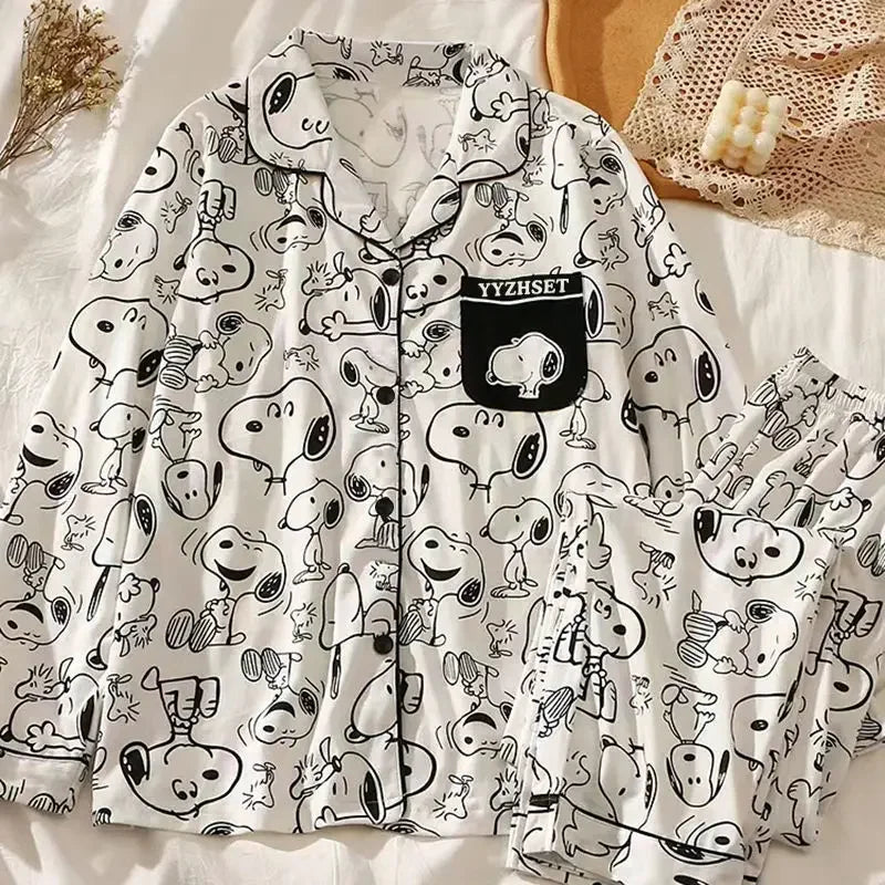 2 Piece Long Sleeved Pajamas Peanuts Snoopy Pyjama