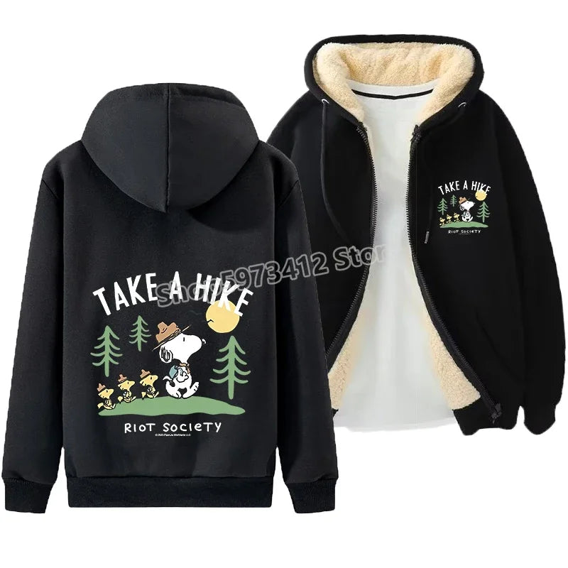 Zip Up Warm Cozy Snoopy Hoodie