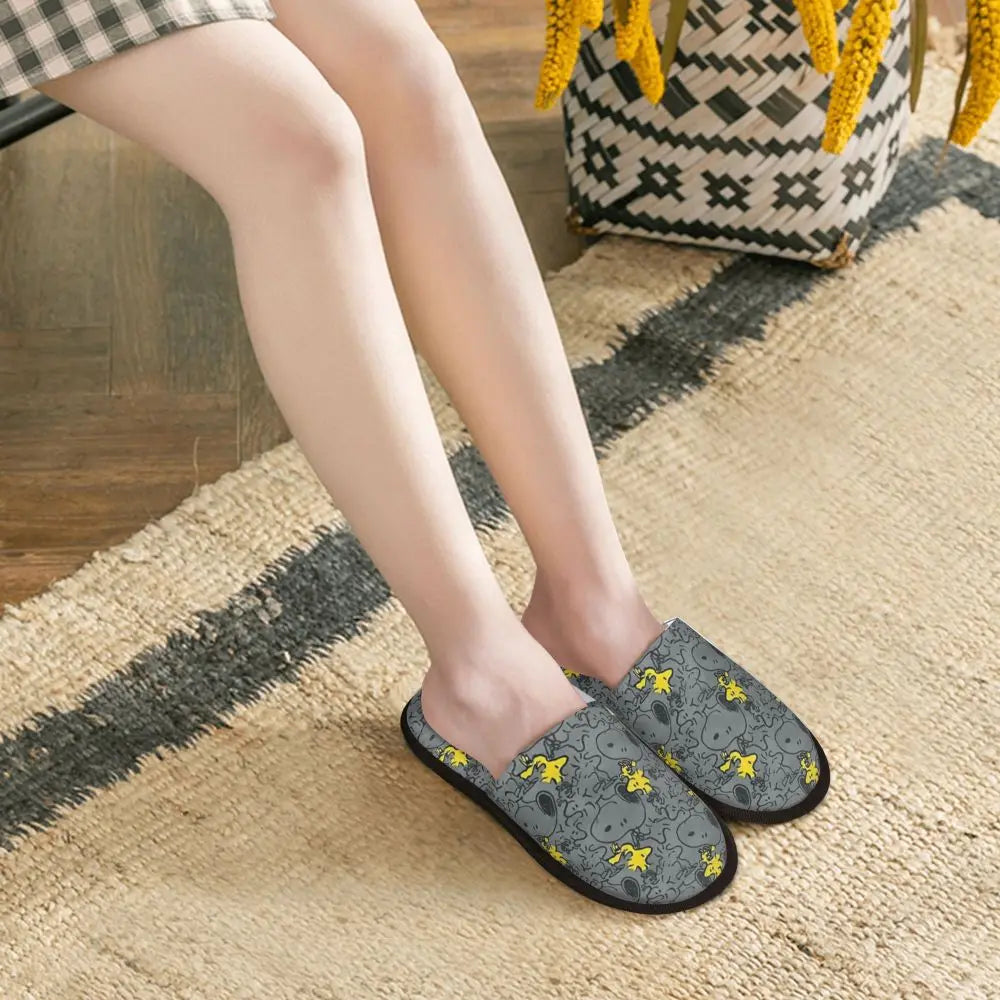 Memory Foam Pattern Slippers Faux Fur Snoopy Slippers