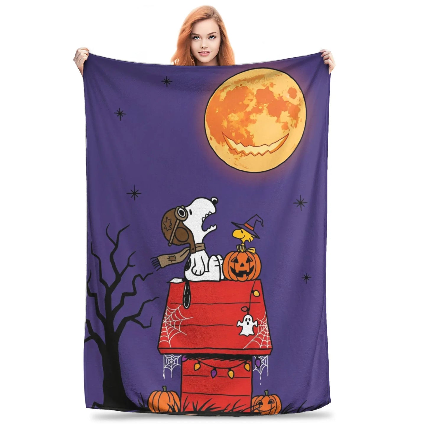 Cartoon Halloween Throw Blanket 50x60in Snoopy Blanket