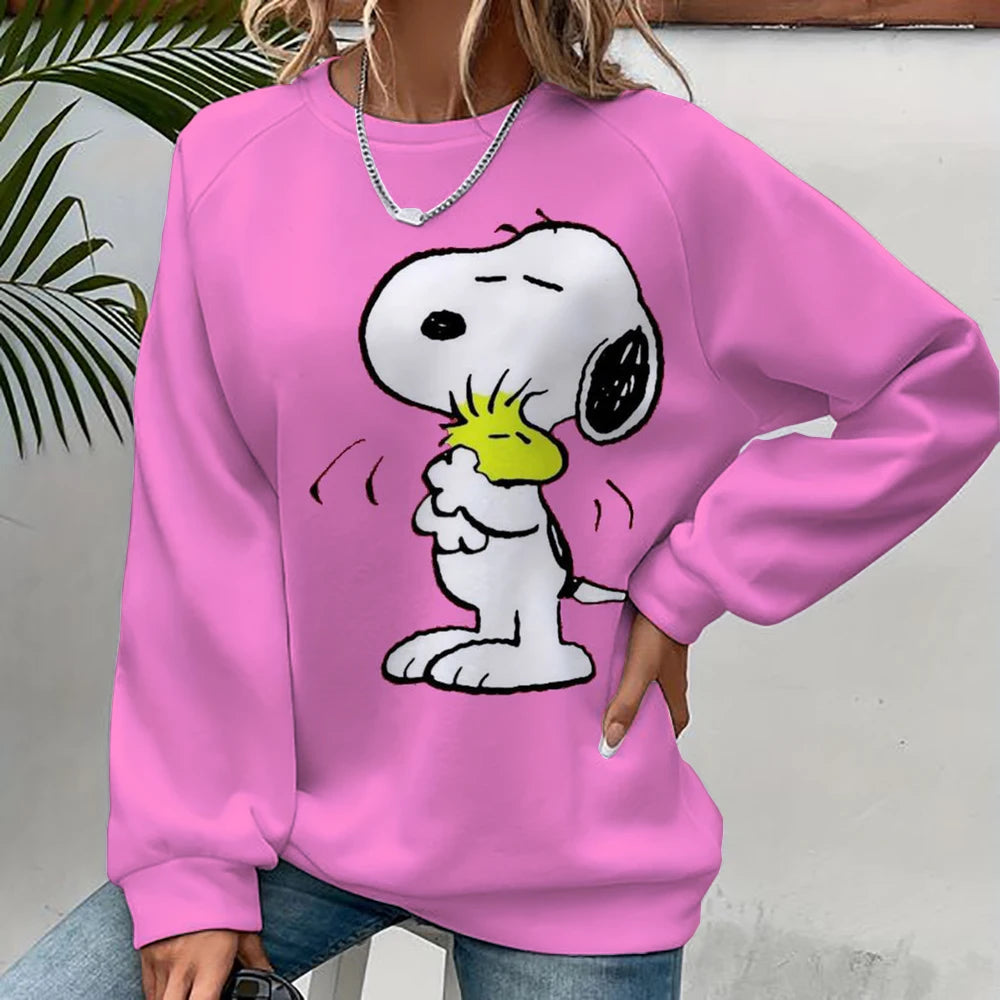 Cartoon Print Sweatshirt Crewneck Snoopy Hoodie
