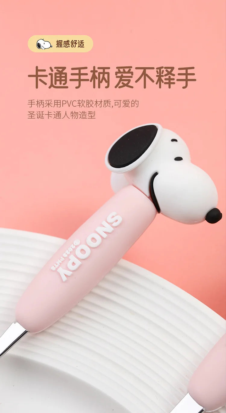 Anime Snoopy Spoon Fork Child Cartoon Snoopy Doll Fruit Fork Spoon Suit Girl Tableware Stainless Steel Student Spoon Fork