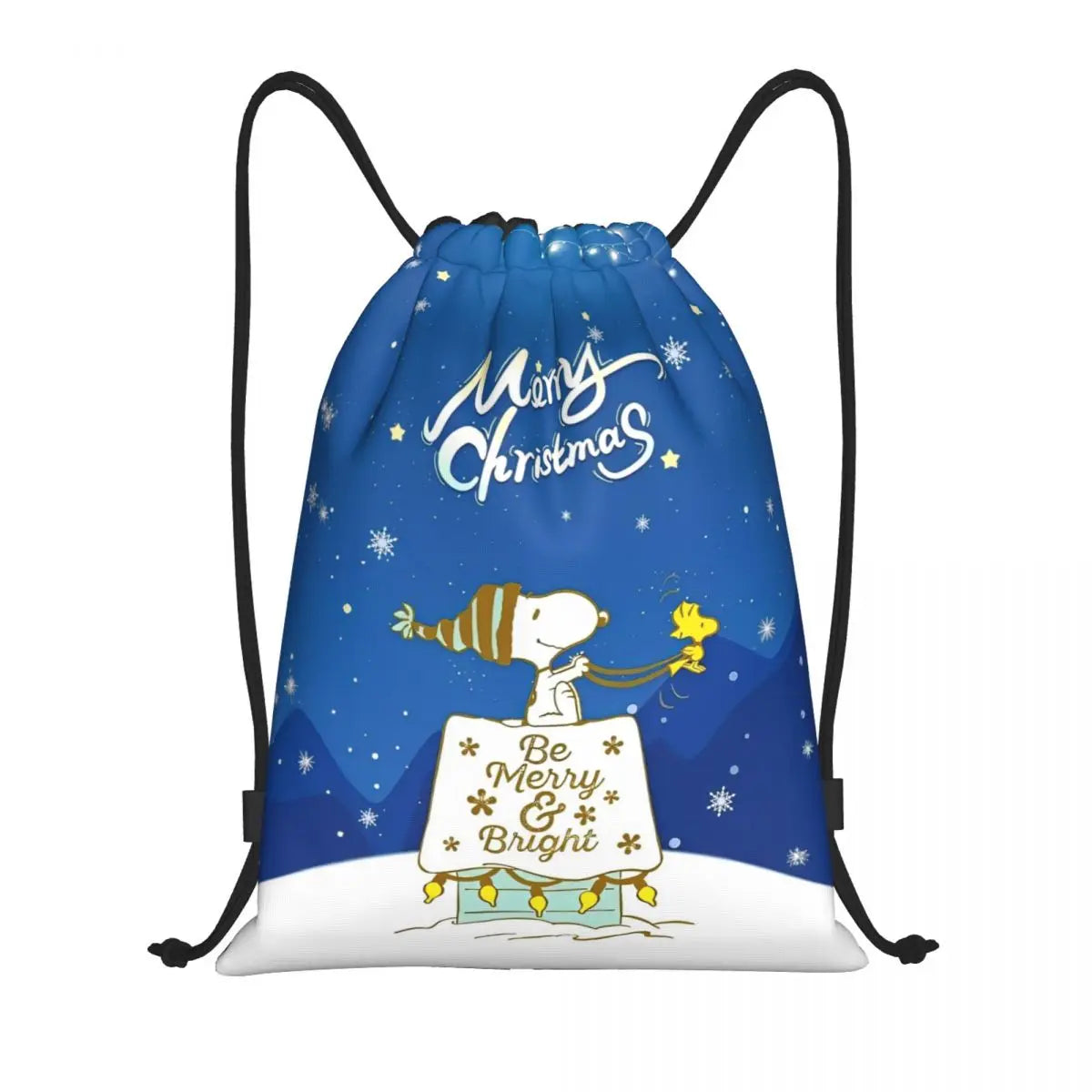 Snoopy Backpack Drawstring Sack Christmas Polyester